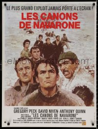 1b701 GUNS OF NAVARONE French 24x32 R1970s Gregory Peck, David Niven & Anthony Quinn by Terpning!