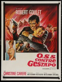 1b706 I DEAL IN DANGER French 24x32 1967 Boris Grinsson art of singer Robert Goulet as a spy!