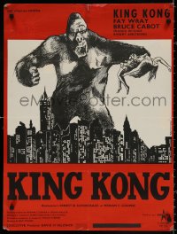 1b713 KING KONG French 23x31 R1960s Deflandre art of ape holding Fay Wray over New York Skyline!