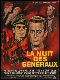1b725 NIGHT OF THE GENERALS French 23x31 1967 WWII officer Peter O'Toole, different Allard art!