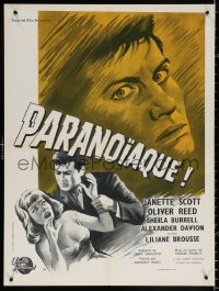 1b727 PARANOIAC French 24x32 1963 dangerous Oliver Reed, completely different art by Xarrie!