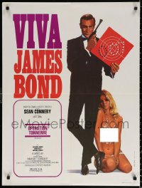 1b739 THUNDERBALL French 24x32 R1970 art of Sean Connery as secret agent James Bond 007!
