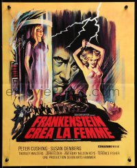 1b771 FRANKENSTEIN CREATED WOMAN French 17x21 1967 cool art of Peter Cushing & Susan Denberg!