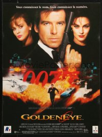1b772 GOLDENEYE French 16x21 1995 Pierce Brosnan as secret agent James Bond 007, cool montage!