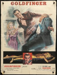 1b773 GOLDFINGER French 16x22 1964 great different art of Sean Connery as James Bond by Jean Mascii