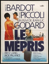 1b789 LE MEPRIS French 15x20 R1970 Jean-Luc Godard, cool portrait of pretty Brigitte Bardot!