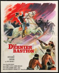 1b790 LEGEND OF CUSTER French 18x22 1968 Grinsson art of Wayne Maunder in raid against the Indians!