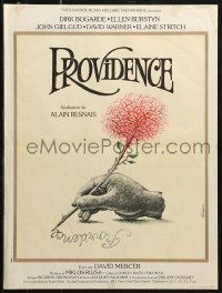 1b798 PROVIDENCE French 16x21 1977 Alain Resnais, cool art of hand writing w/tree pencil by Ferracci!