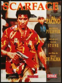 1b802 SCARFACE French 16x21 R1980s bloody Al Pacino as Tony Montana w/gun!