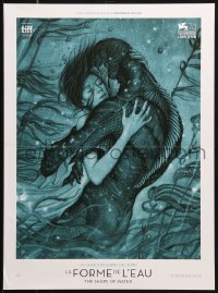 1b805 SHAPE OF WATER teaser French 16x21 2018 Guillermo del Toro, Jones, Hawkins, James Jean art!