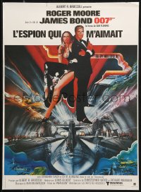 1b808 SPY WHO LOVED ME French 16x21 R1984 art of Roger Moore as James Bond by Bob Peak!