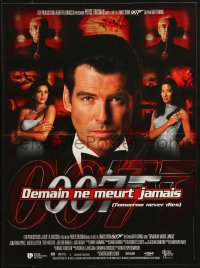 1b816 TOMORROW NEVER DIES French 16x22 1997 Pierce Brosnan as Bond, Michelle Yeoh, Teri Hatcher!