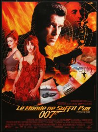 1b824 WORLD IS NOT ENOUGH French 16x21 1999 Pierce Brosnan as James Bond, Sophie Marceau!