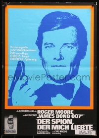 1b184 SPY WHO LOVED ME German 16x23 1977 Roger Moore as James Bond, Bach, Seiko, blue style!