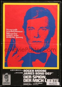 1b185 SPY WHO LOVED ME German 16x23 1977 Roger Moore as James Bond, Bach, Seiko, red style!