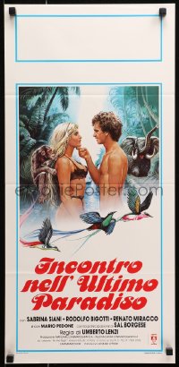 1b391 ADVENTURES IN LOST PARADISE Italian locandina 1982 Umberto Lenzi, art of near-naked jungle lovers!