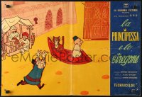 1b408 1001 ARABIAN NIGHTS Italian 18x27 pbusta 1959 Nearsighted Mr. Magoo, magic carpet!