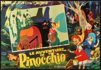 1b409 ADVENTURES OF BURATINO Italian 19x27 pbusta 1960 Russian version of Pinocchio w/Piovano art!