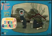 1b411 ARRIVA SPEEDY GONZALES Italian 19x27 pbusta 1964 Looney Tunes, scuba Sylvester + 'dogfish'!