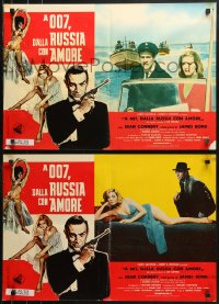 1b450 FROM RUSSIA WITH LOVE group of 8 Italian 18x27 pbustas R1970s Connery as Fleming's James Bond!