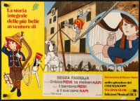 1b427 LITTLE REMI & FAMOUS DOG CAPI Italian 19x26 pbusta 1970 cute early Japanese anime!