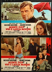 1b451 LIVE & LET DIE group of 8 Italian 18x26 pbustas 1973 Roger Moore as Bond, sexy Jane Seymour!