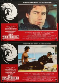 1b452 LIVING DAYLIGHTS group of 8 Italian 19x26 pbustas 1987 Timothy Dalton as Bond!