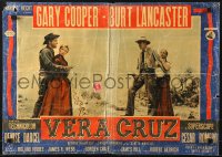 1b436 VERA CRUZ Italian 19x26 pbusta R1960 cowboys Gary Cooper & Burt Lancaster!