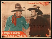1b459 FRONTIER CRUSADER Italian 13x14 pbusta 1947 completely different image of sheriff Tim McCoy!