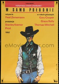 1b244 HIGH NOON Polish 27x38 R1987 Marszalek art of Gary Cooper, Fred Zinnemann cowboy classic!