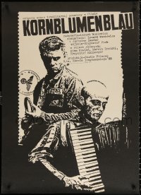 1b247 KORNBLUMENBLAU Polish 27x37 1989 Jakub Erol artwork of prisoner playing accordion!