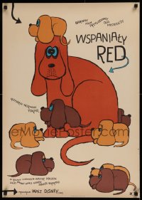 1b265 BIG RED Polish 23x33 1962 Disney, Walter Pigeon, cool artwork of Irish Setter dog by Butenko!