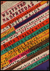 1b269 EVERYTHING FOR SALE Polish 23x32 1968 Andrzej Wajda, cool colorful text design!