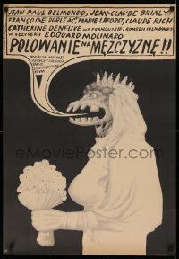 1b279 MALE HUNT Polish 23x33 1969 La chasse a l'homme, wild Starowieyski art of monster bride!