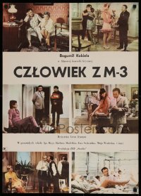 1b280 MAN WITH AN APARTMENT Polish 23x32 1969 Leon Jeannot's Czlowiek z M-3, different!