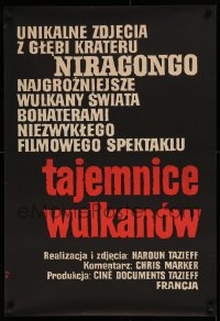 1b290 VOLCANO Polish 23x33 1966 Haroun Tazieff's nature documentary, cool stark text design!