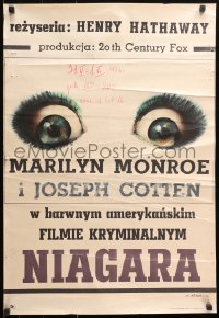 1b294 NIAGARA Polish 20x30 1966 Marilyn Monroe, Joseph Cotten, Freudenreich art of eyes!