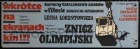 1b299 ZNICZ OLIMPIJSKI Polish 12x33 1970 Znicz olimpijski, cool art of man jumping from cable car!