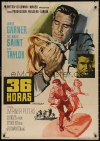 1b477 36 HOURS Spanish 1965 James Garner with gun, sexy Eva Marie Saint, Rod Taylor