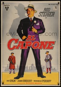 1b481 AL CAPONE Spanish 1959 Soligo art of Rod Steiger as most notorious gangster!