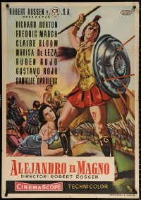 1b483 ALEXANDER THE GREAT Spanish 1956 different MCP art of Richard Burton & Claire Bloom!