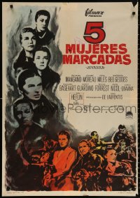 1b505 FIVE BRANDED WOMEN Spanish 1964 Mangano, Miles, Barbara Bel Geddes, different MCP art!