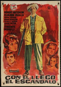1b518 HOME FROM THE HILL Spanish 1960 Jano art of Robert Mitchum, Eleanor Parker & George Peppard!
