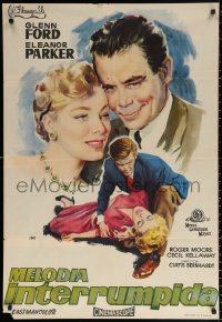 1b521 INTERRUPTED MELODY Spanish 1959 different Jano art of Glenn Ford & Eleanor Parker!