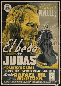 1b527 JUDAS' KISS Spanish 1954 great different art of Rafael Rivelles in title role by Peris Arago!