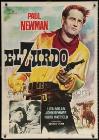 1b530 LEFT HANDED GUN Spanish 1961 art of Paul Newman as Billy the Kid by Mac Gomez!