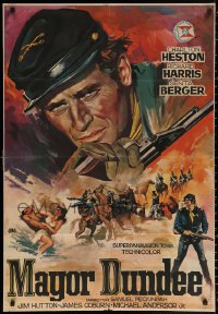 1b533 MAJOR DUNDEE Spanish 1965 Sam Peckinpah, Charlton Heston, dramatic Civil War battle art!