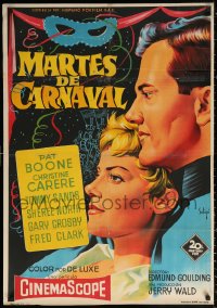 1b534 MARDI GRAS Spanish 1960 Soligo art of Pat Boone & Christine Carere in New Orleans!