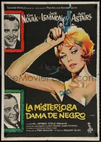 1b539 NOTORIOUS LANDLADY Spanish 1963 different Mac art of sexy Kim Novak w/ gun, Lemmon & Astaire!