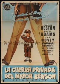 1b544 PRIVATE WAR OF MAJOR BENSON Spanish 1955 different art of Heston's legs & little kid by MCP!